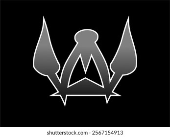 Vector emblem with letter W suitable adventurer, night street and product name