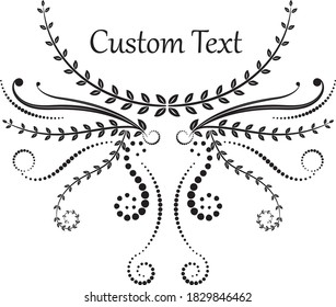 Vector emblem made out of swirl and flourishes elements for web and graphic design