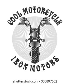 vector emblem motorcycle Steam punk on a background