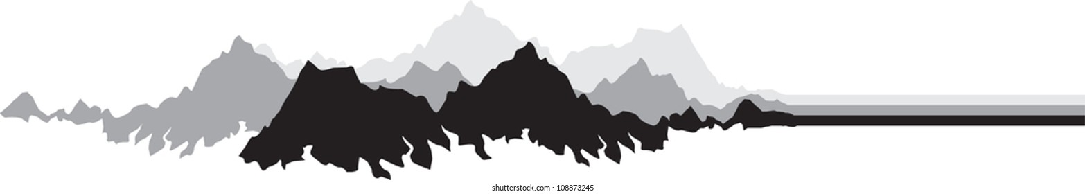 Vector emblem with mountains