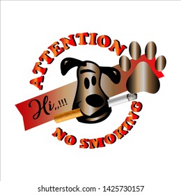 vector of emblem no smoking pictures of dogs for stickers