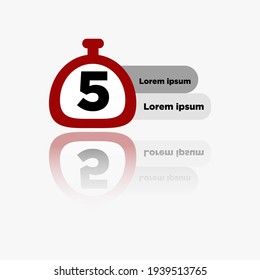 Vector emblem with the number of days remaining. label, red alarm clock flat with ribbon, promotion icon, best deal symbol vector illustration.