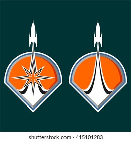 Vector emblem on astronautics