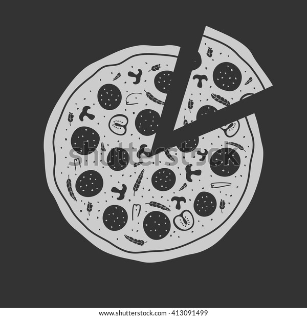 Vector Emblem Pizza Stock Vector Royalty Free 413091499 Shutterstock 4480