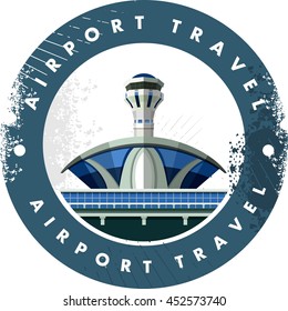vector emblem round shape, design element, the airport building