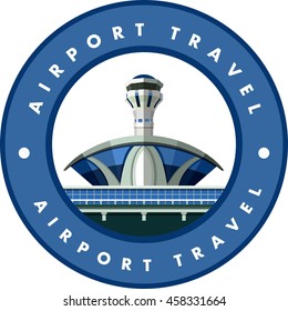 vector emblem round shape, design element, the airport building