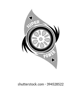  Vector Emblem. A Spinning Tire.