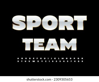 Vector Emblem Sport Team. Premium White Font. Modern Alphabet Letters and Numbers set