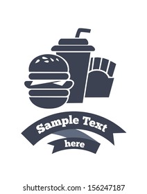 vector emblem of traditional fastfood  in info-graphic style