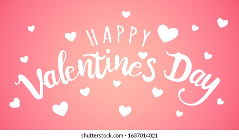 Vector emblem for Valentine's day. Logo for Valentine's day with hand drawing letters. Lettering for Valentines day.