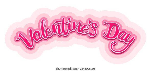Vector emblem for Valentine's day. Logo for Valentine's day with hand drawing letters. Lettering for Valentines day.
