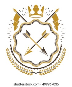 Vector emblem, vintage heraldic design.
