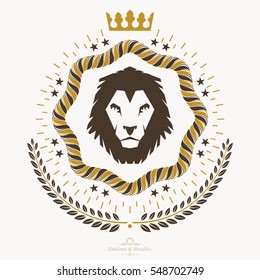 Vector emblem, vintage heraldic design.