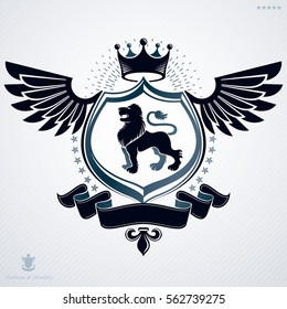 Vector emblem, vintage heraldic design.