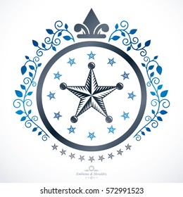 Vector emblem, vintage heraldic design.