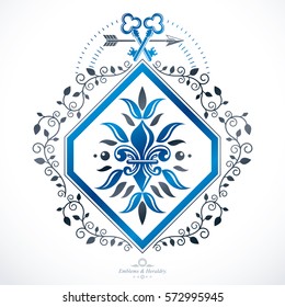 Vector emblem, vintage heraldic design.