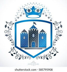 Vector emblem, vintage heraldic design.