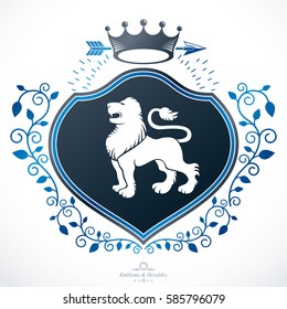 Vector emblem, vintage heraldic design.