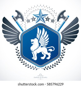 Vector emblem, vintage heraldic design.