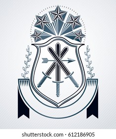 Emblema vectorial, diseño heráldico vintage.