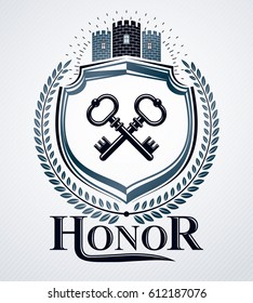 Vektorsymbol, Vintage-heraldisches Design.