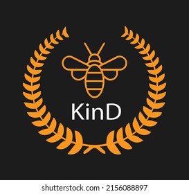 Vector emblem wreath with the inscription be kind. Logo, icon, emblem for printing on a t-shirt.