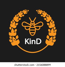 Vector emblem wreath with the inscription be kind. Logo, icon, emblem for printing on a t-shirt.