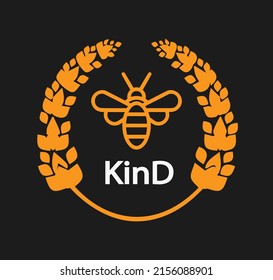Vector emblem wreath with the inscription be kind. Logo, icon, emblem for printing on a t-shirt.