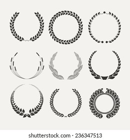Vector emblems. laurel wreath. Victory  and success.