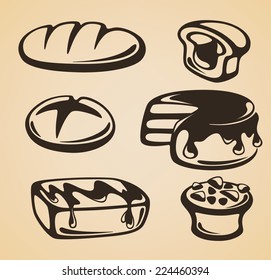 vector emblems for your bakery, sweet and bread