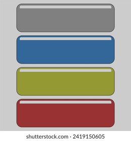 color de los botones cuadrados con relieve vectorial