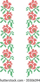 The vector embroidered flowers 
