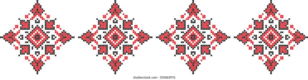 The vector embroidered flowers 