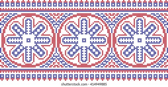 The vector embroidered flowers 