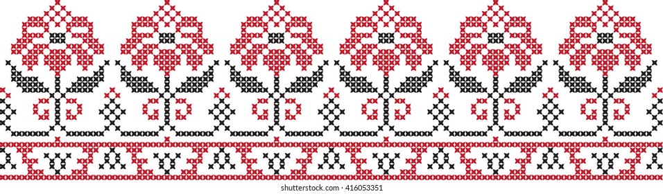 The vector embroidered flowers 