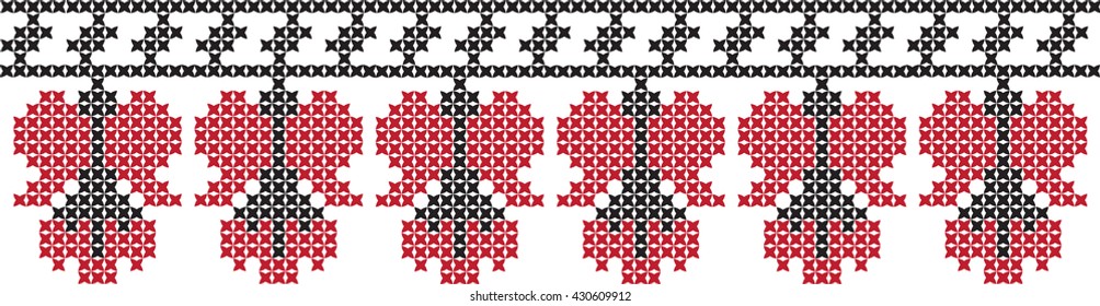 The vector embroidered flowers 