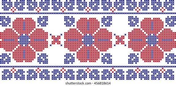 The vector embroidered flowers 