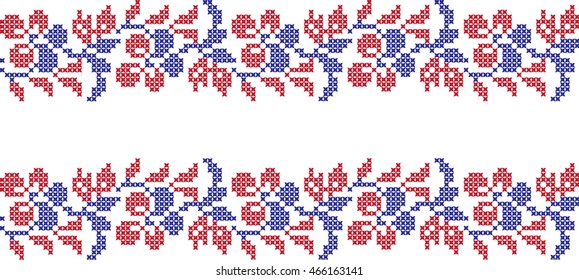 The vector embroidered flowers 