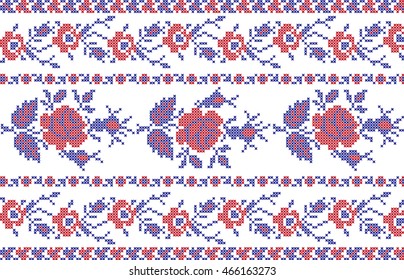 The vector embroidered flowers 