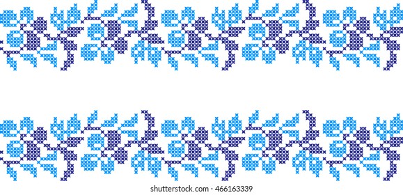 The vector embroidered flowers 