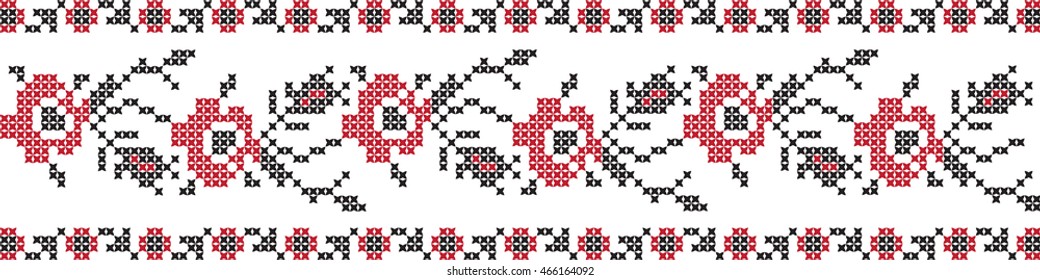 The vector embroidered flowers 