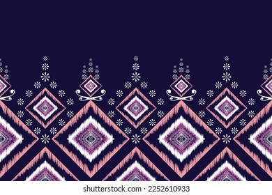 vector, embroidery ikat style, geometric textile, ikat geometric ethnic oriental seamless pattern. design ikat fabric for textile ethnic, native pattern motif, design, background, wallpaper modal.