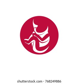 Vector embryo illustration isolated on white. New life beginning drawing.