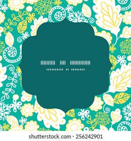 Vector emerald flowerals circle frame seamless pattern background