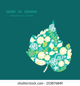 Vector emerald flowerals leaf silhouette pattern frame