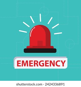 Vector emergency concept with red siren vector design
