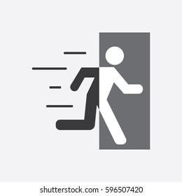 vector emergency exit icon. Modern graphic element