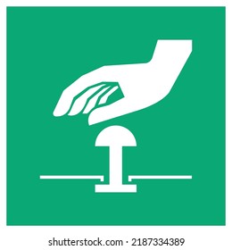vector emergency and first aid sign iso standard icon pictogram emergency stop button