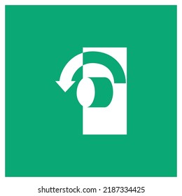 vector emergency and first aid sign iso standard icon pictogram turn anticlockwise to open
