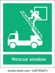 vector emergency and first aid sign iso standard icon pictogram rescue window 